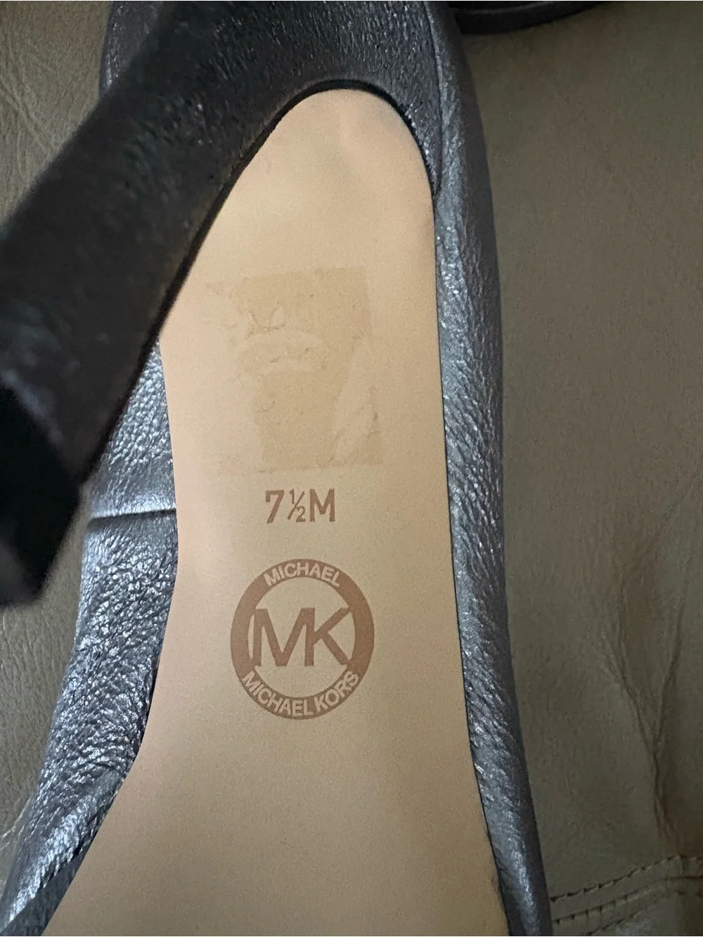 Michael Kors Metallic Gray Pebbled Leather Stilettos